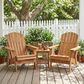Hearth and Haven Outdoor Folding Adirondack Chair with Seat Board in Light Brown, , large