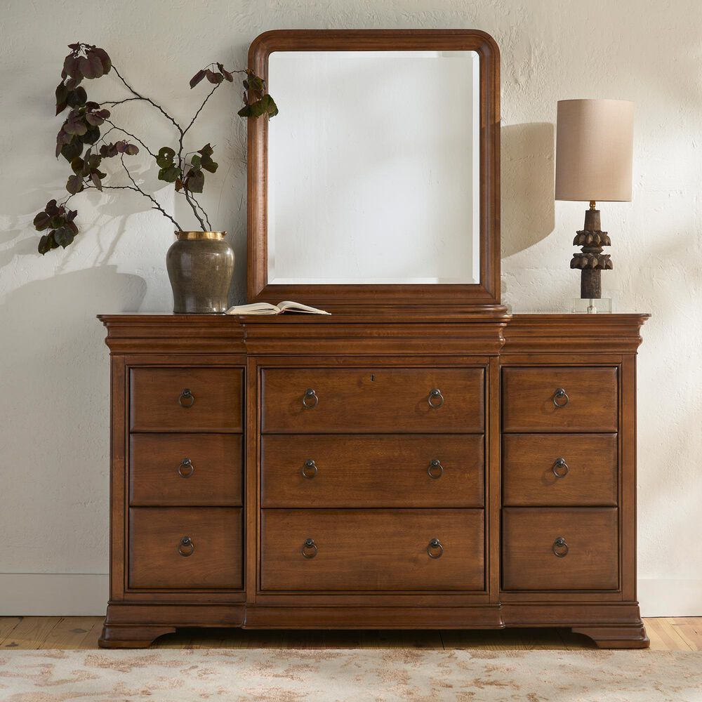 Universal Furniture New Low Dresser Mirror in Cognac, , large
