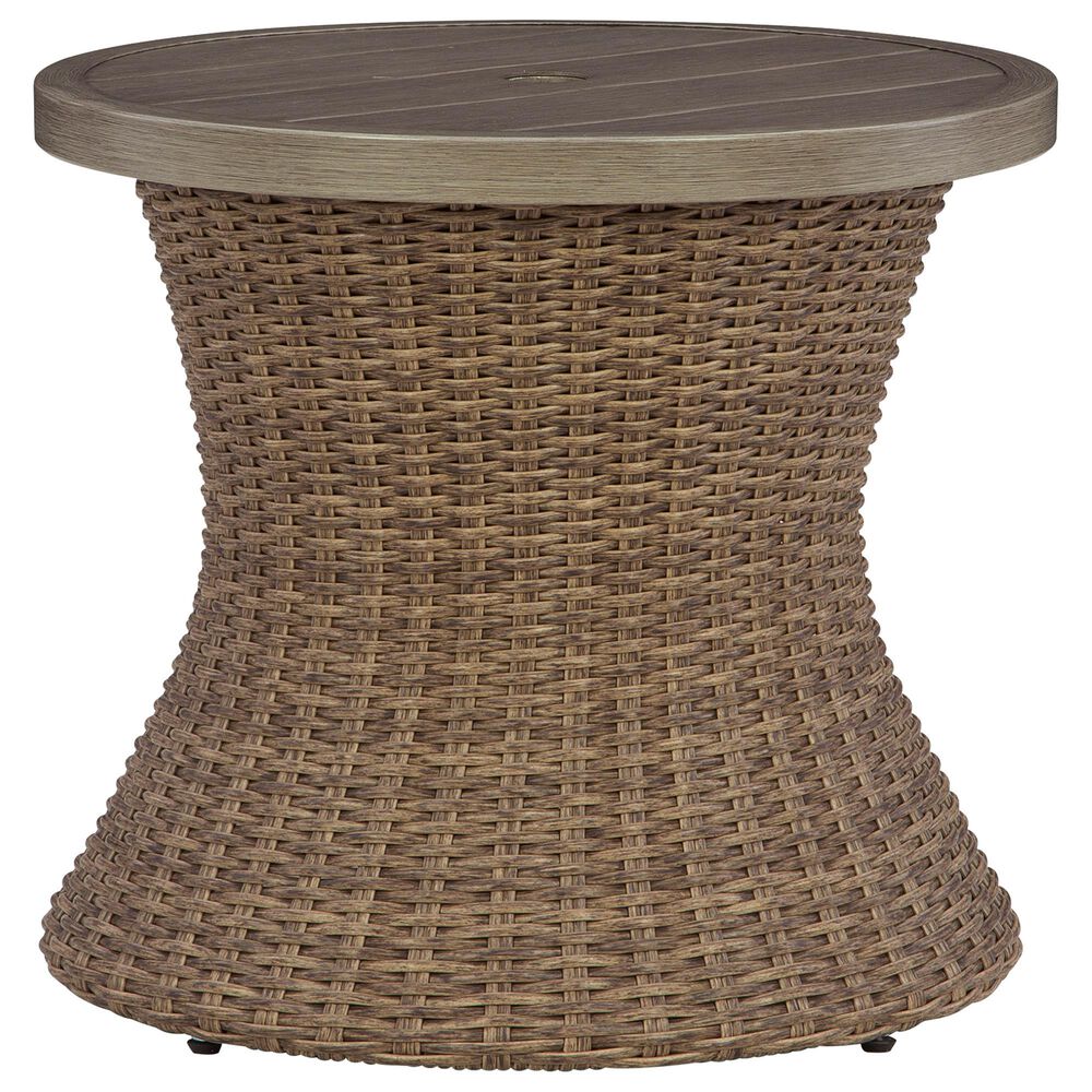 Ashley Laguna Heights Round End Table in Beige, , large