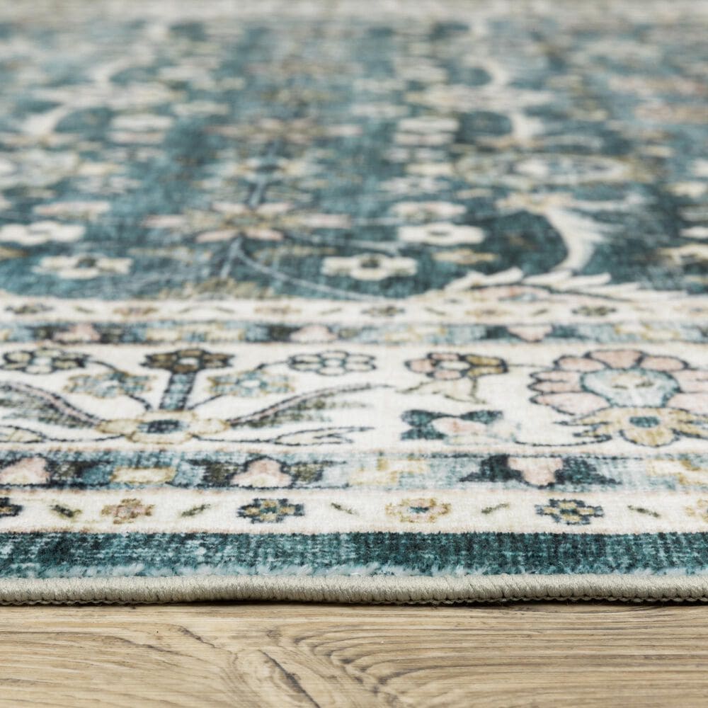 Oriental Weavers Sumter 2&#39; x 8&#39; Teal and Ivory Runner, , large