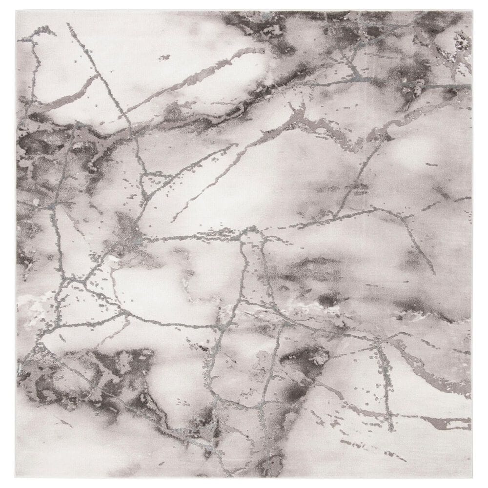 Safavieh Craft CFT877G 8" Square Grey and Silver Area Rug, , large