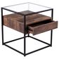 Southern Enterprises Olivern End Table in Black and Natural, , large