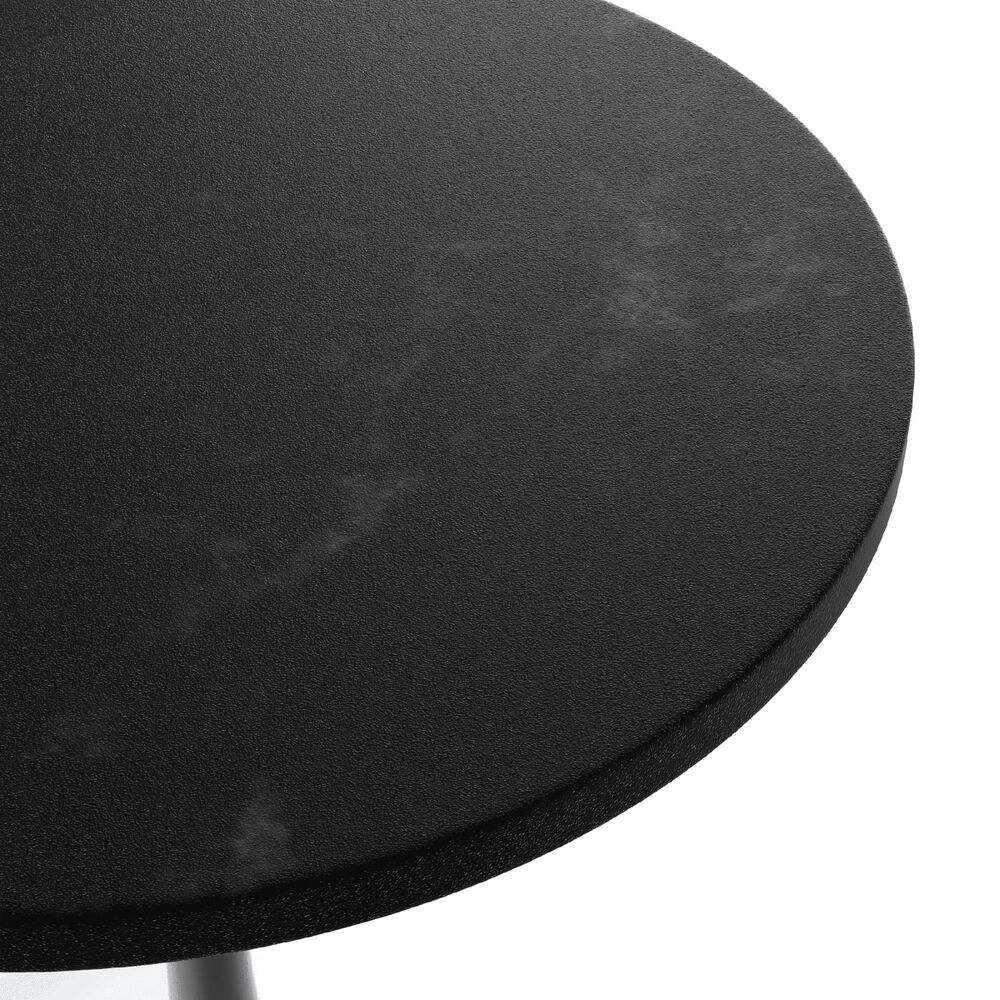 Leisuremod LeisureMod Verve Collection 27 Round Dining Table, White Base with Black MDF Top, , large