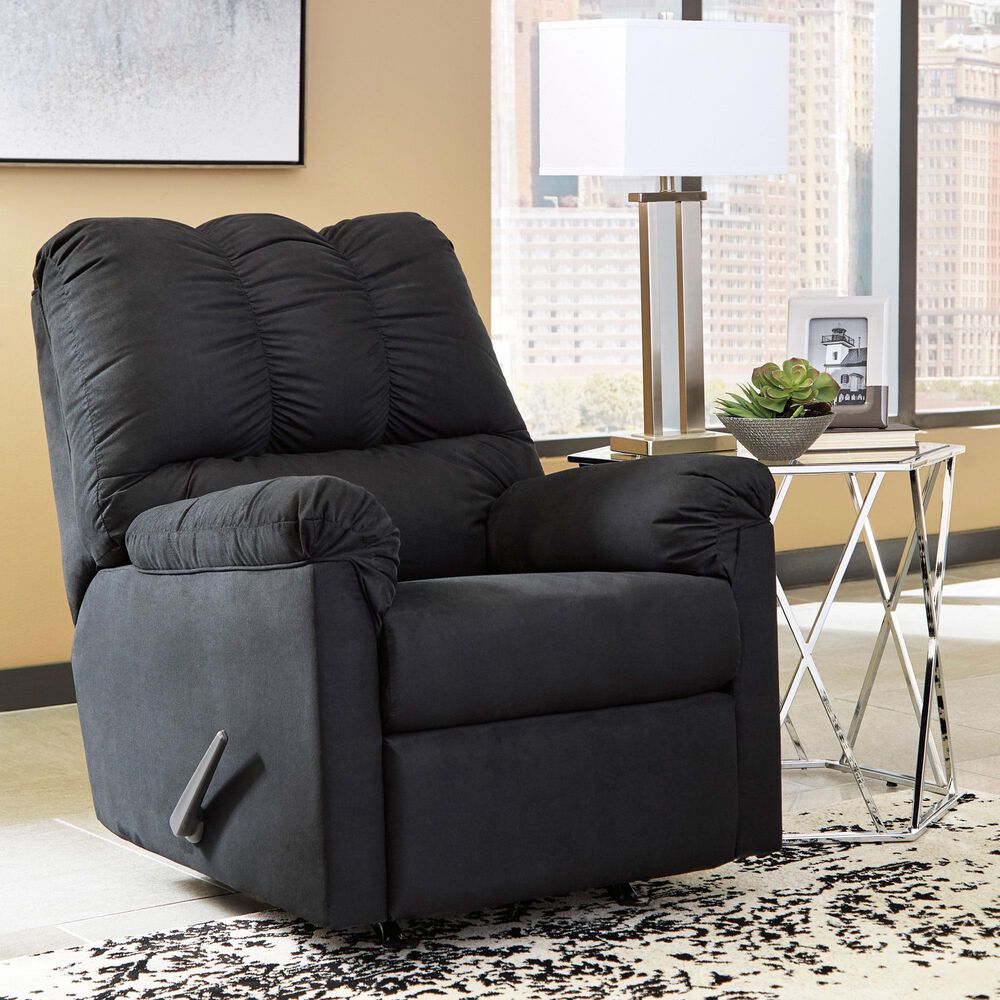 Ashley Darcy Manual Rocker Recliner in Black, , large
