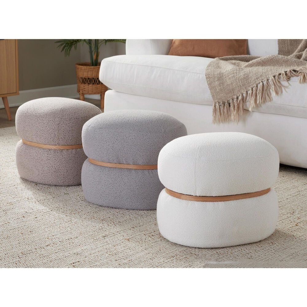 Lumisource Cinch Pouf Ottoman in Beige, , large