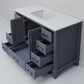 Lexora Home Jacques 48" Single Bathroom Vanity in Dark Grey with 2 cm White Cultured Marble Top and Rectangular Sink, , large