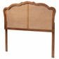 Baxton Studio Leandra King Panel Headboard with Rattan in Ash Walnut, , large