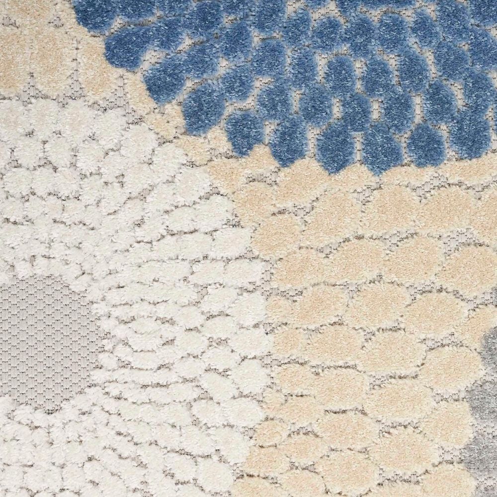 Nourison Aloha ALH29 2&#39;3&quot; x 8&#39; Blue and Grey Indoor/Outdoor Runner, , large