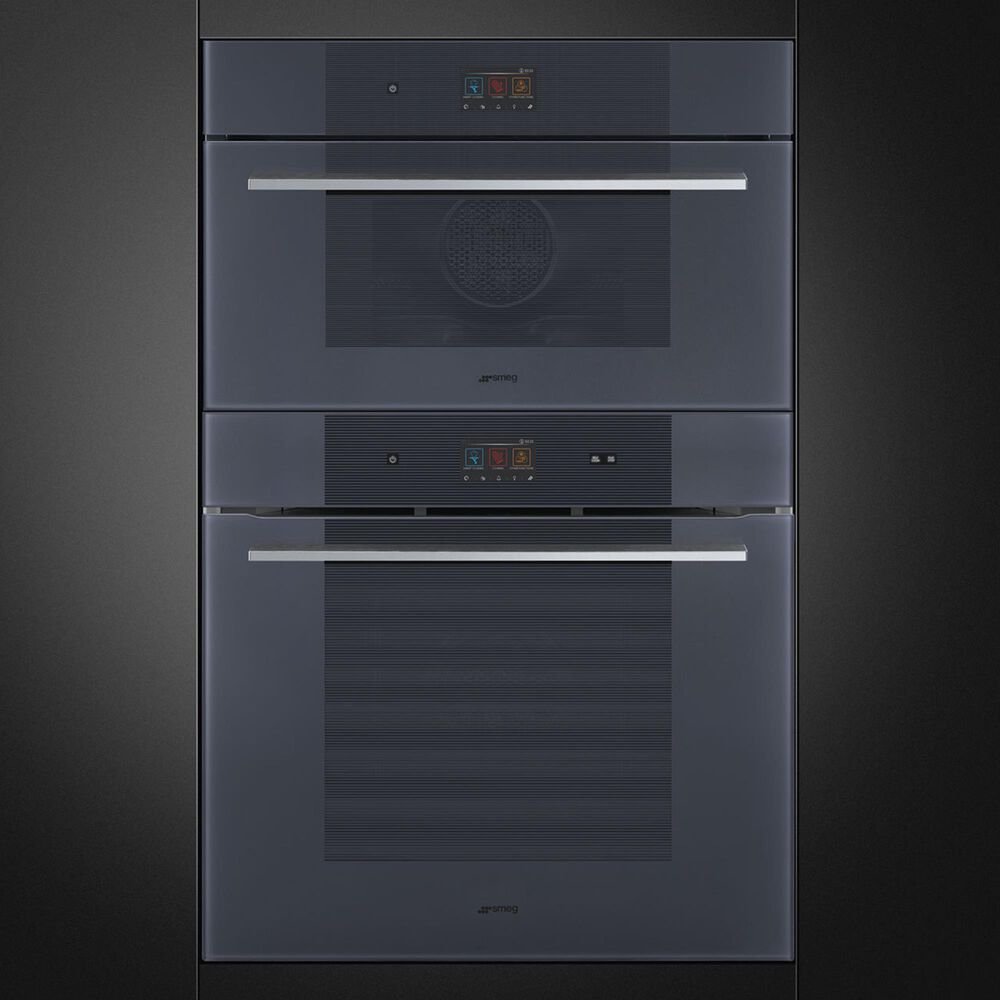 SMEG Linea 30" Single Combi-Microwave Electric Wall Oven in Neptune Grey, , large