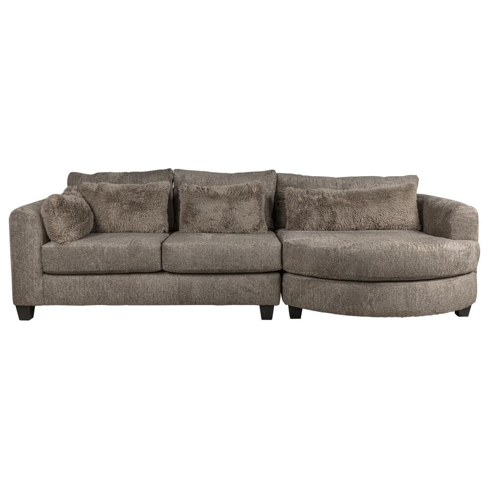 Carolina Furniture 2-Piece Stationary Sectional in Shaggy Granite, , large