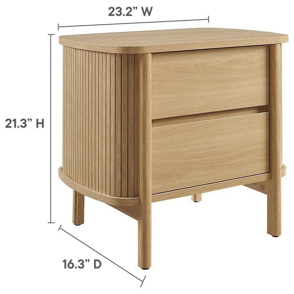 Modway Cadence 2 Drawer Nightstand in Oak, , large