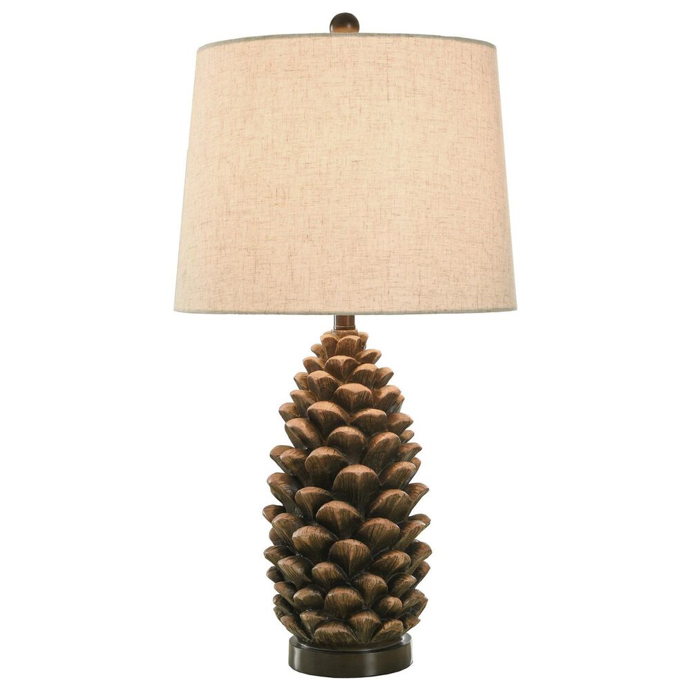 Flair Industries Roanoke Rustic Table Lamp in Dark Brown and Dark Gray, , large