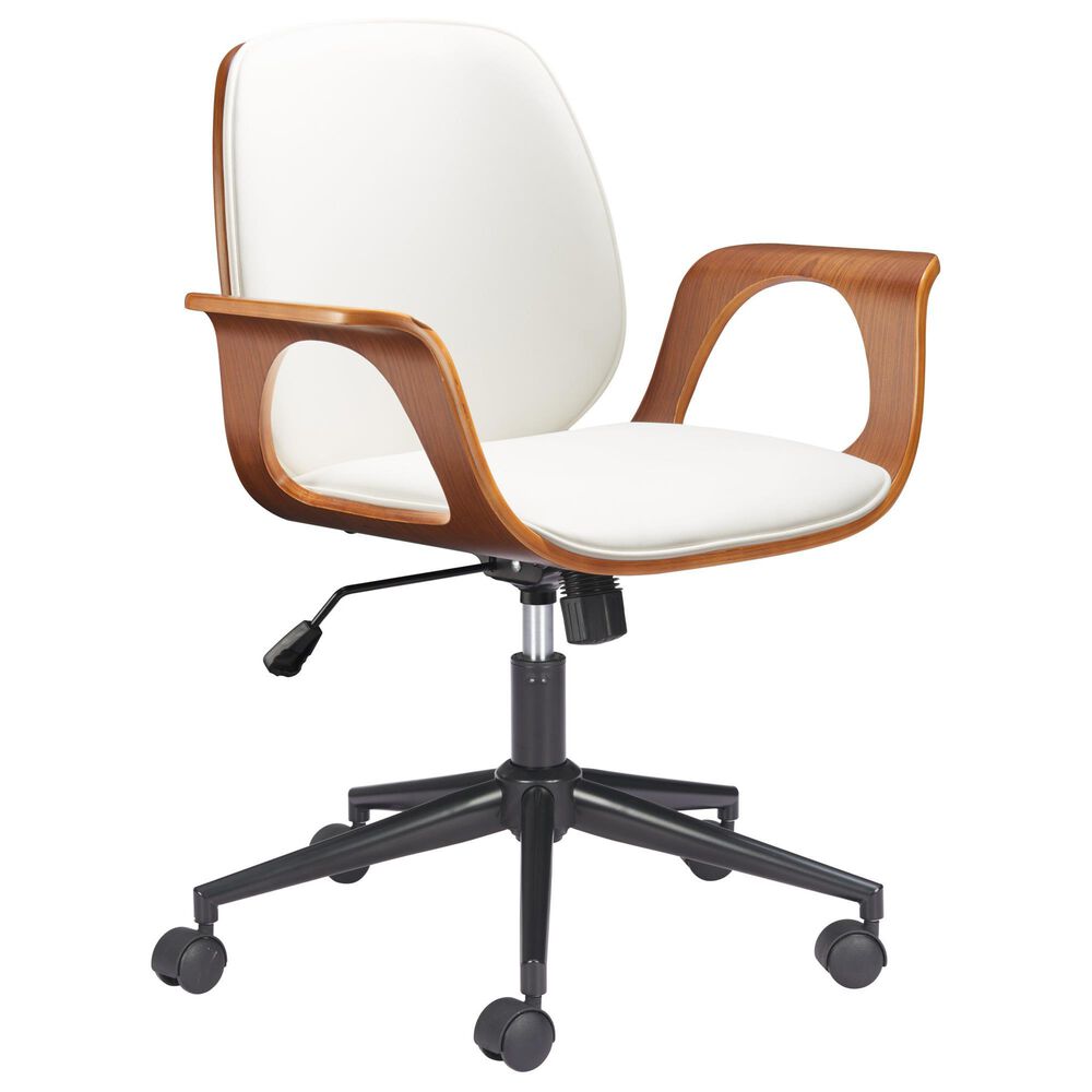 Zuo Modern Ali Office Chair in Black and Walnut, , large