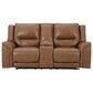 Ashley Trasimeno Power Reclining Loveseat with Console in Caramel, , large