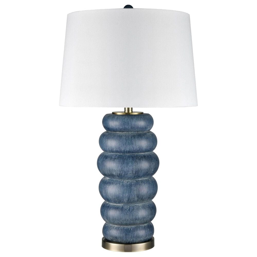 Flair Industries 31" Polyresin Table Lamp in Denim Wash and Brass, , large