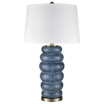 Flair Industries 31" Polyresin Table Lamp in Denim Wash and Brass, , large
