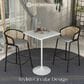 Leisuremod LeisureMod Verve Collection Modern Bar Height Table White Base with 27 Square Marbleized White Laminated  Top, , large