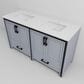 Lexora Home Ziva 60" Double Bathroom Vanity in Dark Grey with 2 cm White Quartz Top and Rectangular Sinks, , large
