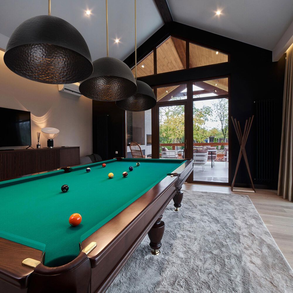 Golden Lighting Shepard 1-Light Pendant with Matte Black Shade in Modern Brass, , large