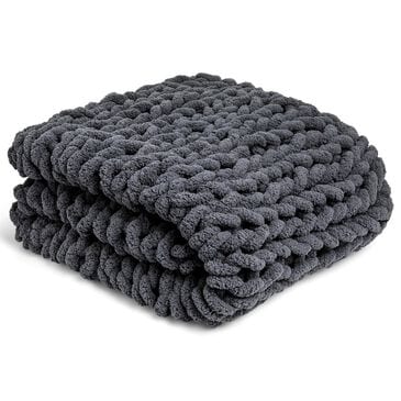 Demdaco Chunky Knit 65" x 70" Throw Blanket in Charcoal, , large