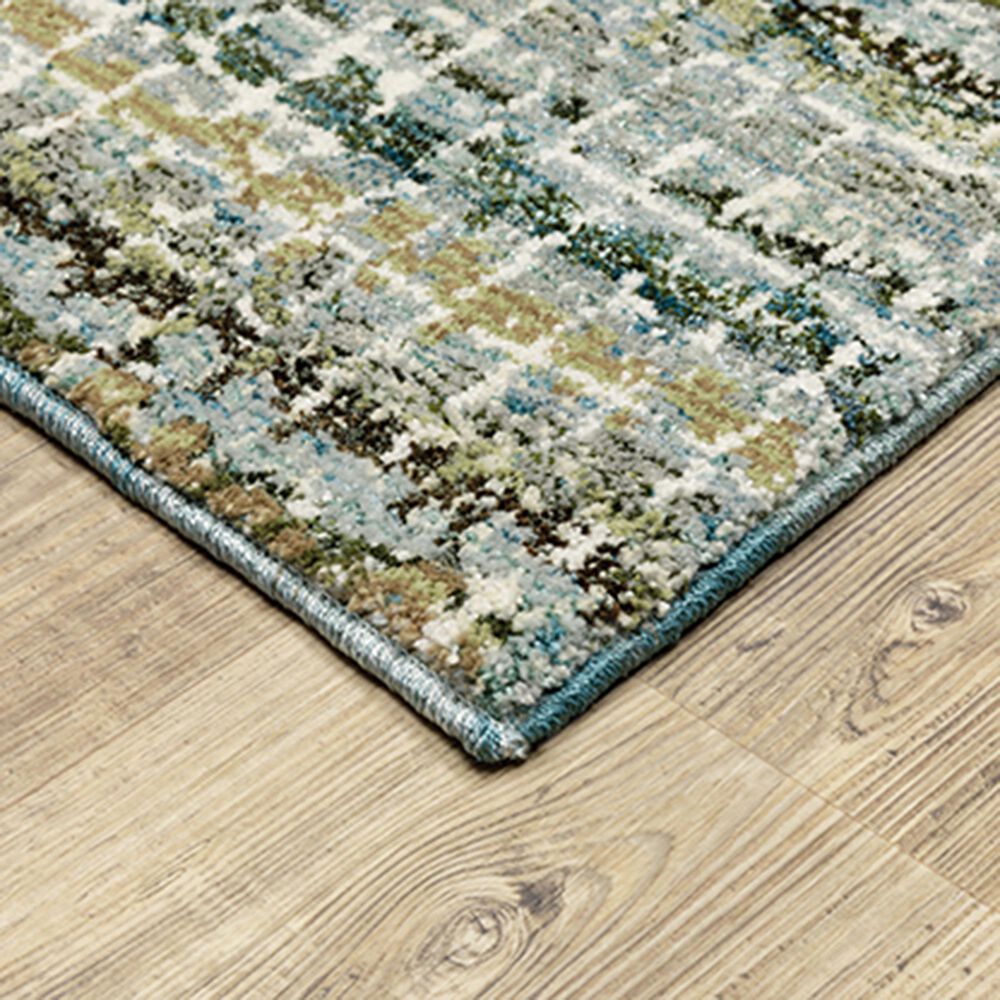 Oriental Weavers Atlas Stripe 747B 2&#39;6&quot; x 12&#39; Blue Runner, , large