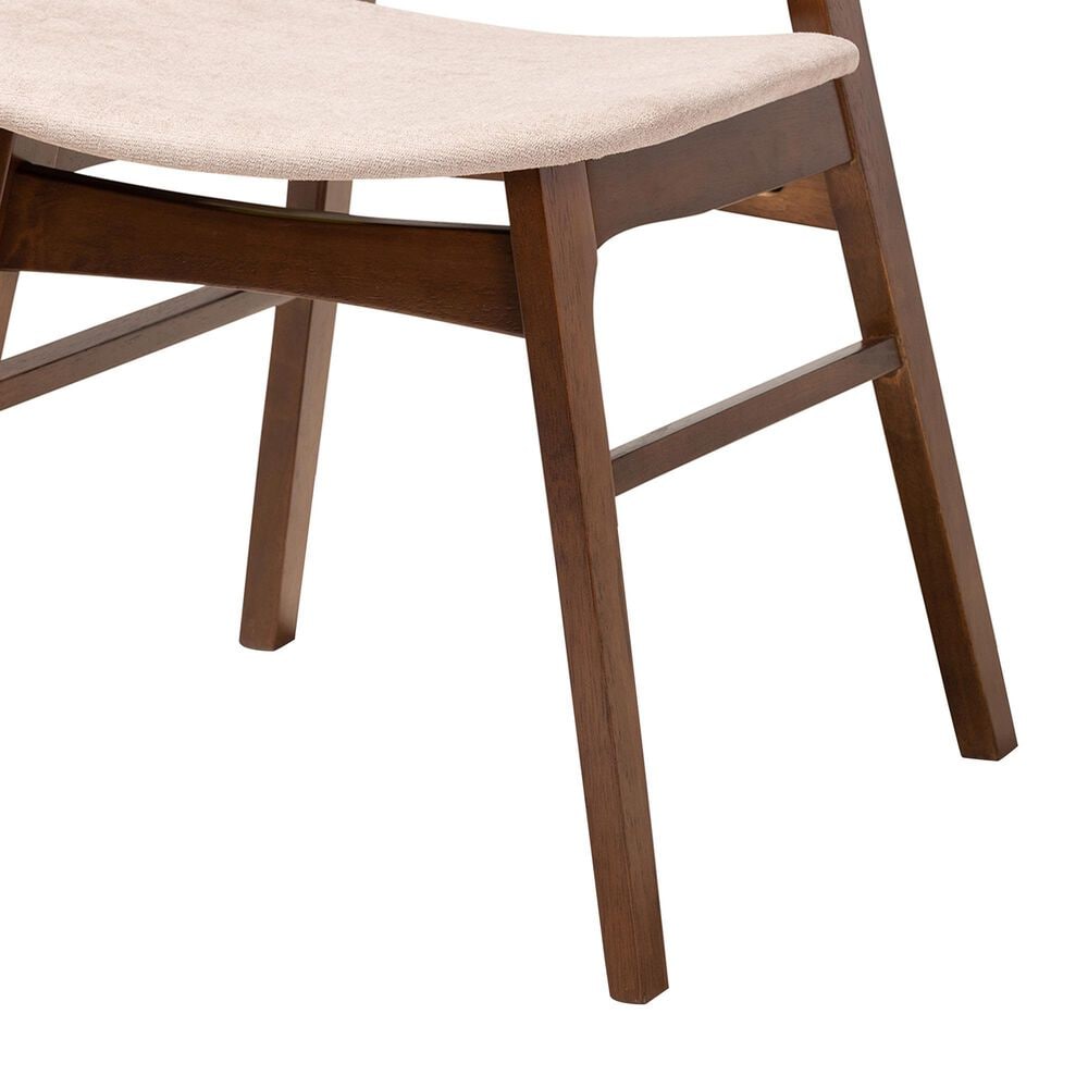 Baxton Studio Danica Side Chair with Light Beige Cushion in Walnut Brown (Set of 4), , large