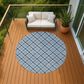 Dalyn Rug Company Soft Essentials Plaid Denim 8" Round Indoor/Outdoor Area Rug, , large