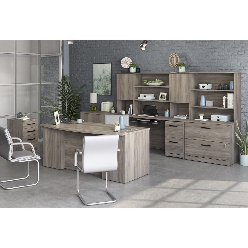Sauder Affirm 6-Piece Commercial Office Desk Suite in Hudson Elm, , large