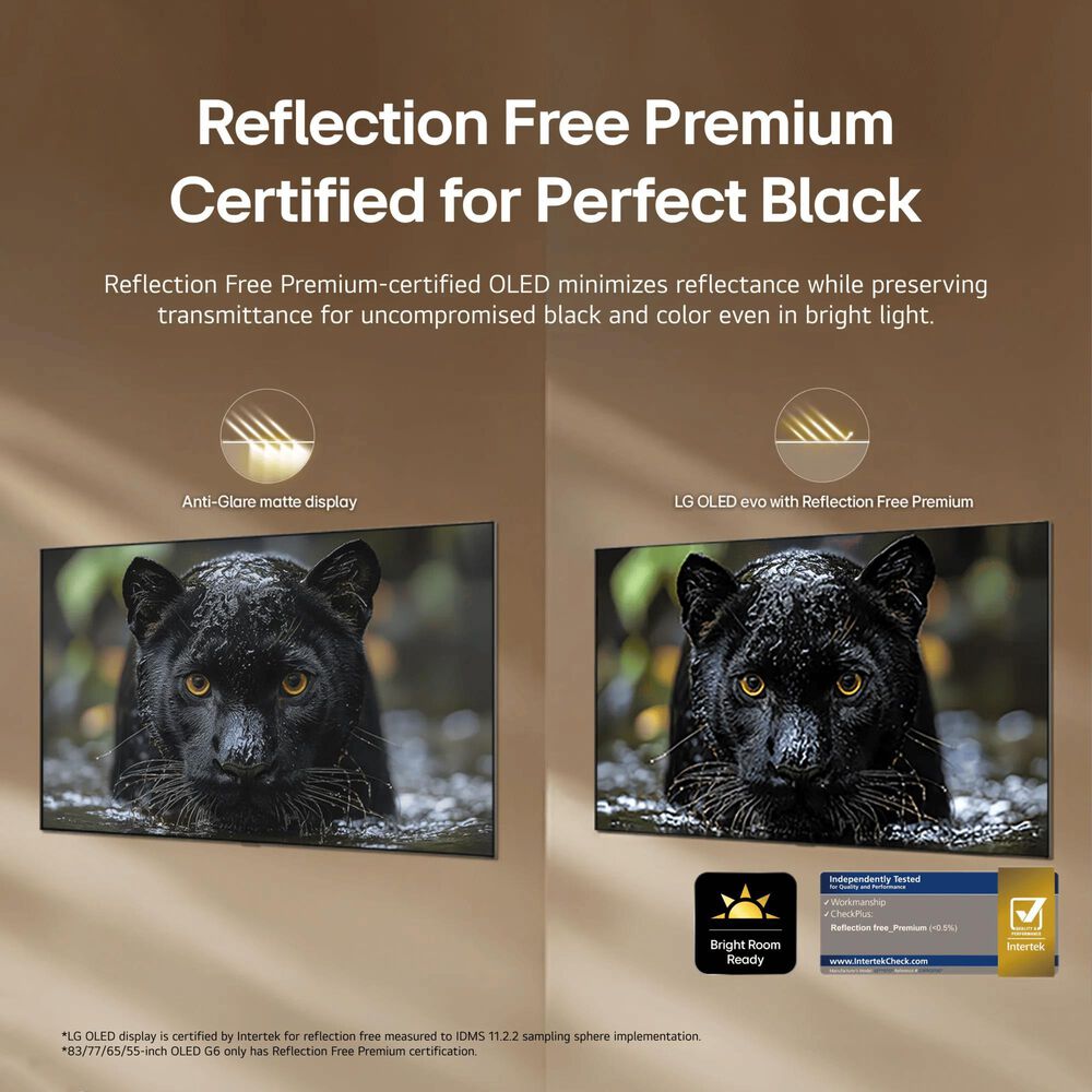 LG 83" Class G6 Series OLED evo AI 4K with Supplied Flush Wall Mount in Black - Smart TV, , large