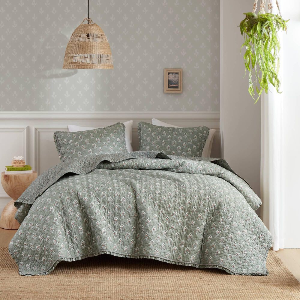 Hampton Park Linwood 3-Piece King/California King Quilt Set in Sage Green, , large