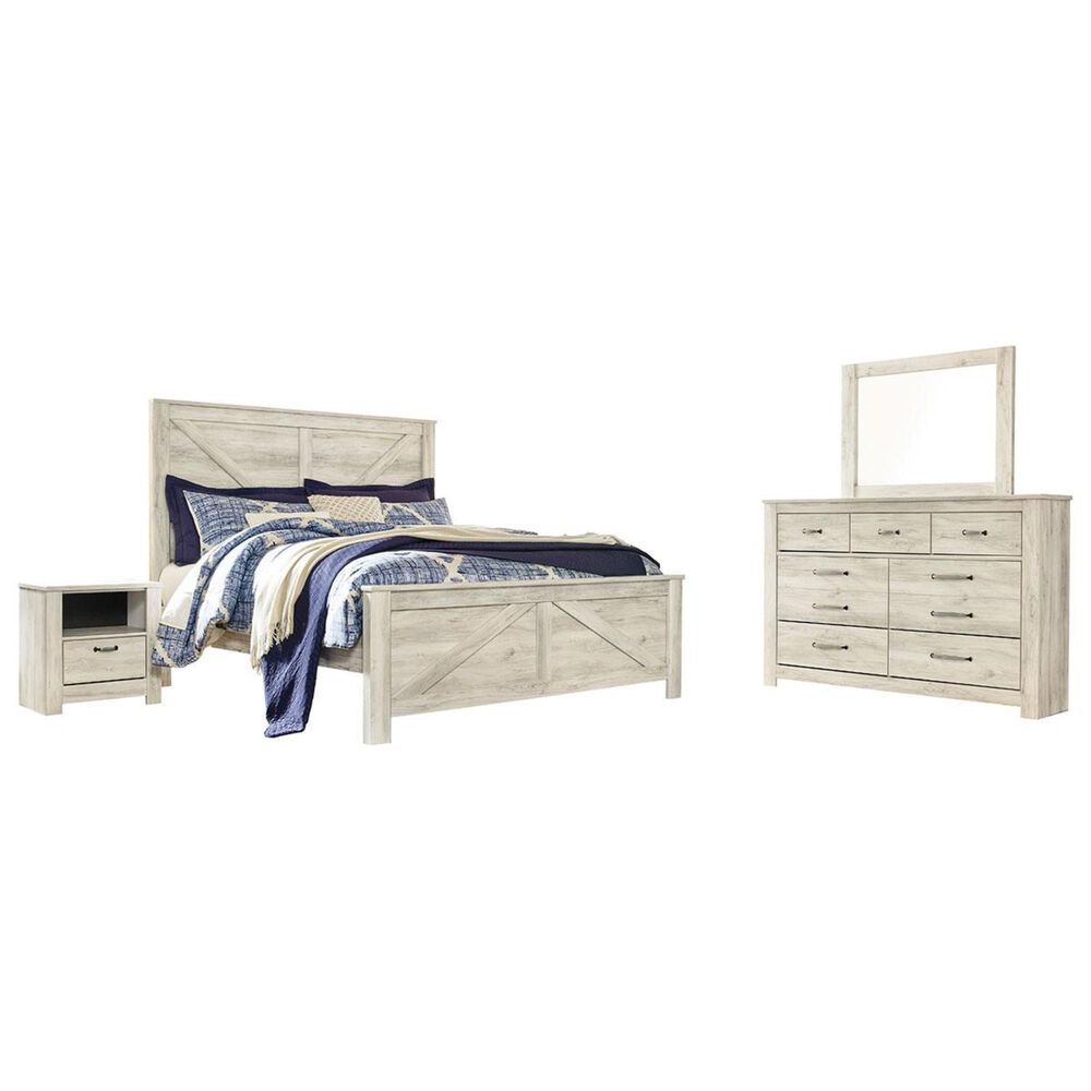 Signature Design By Ashley Bellaby 4 Piece King Bedroom Set In Whitewash Nebraska Furniture Mart