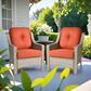 HOMLUX Outdoor Arm Chair in Coarse Textured Orange (Set of 2), , large