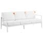 Linon Home Decor Holland Outdoor Sofa with White Cushions in White, , large