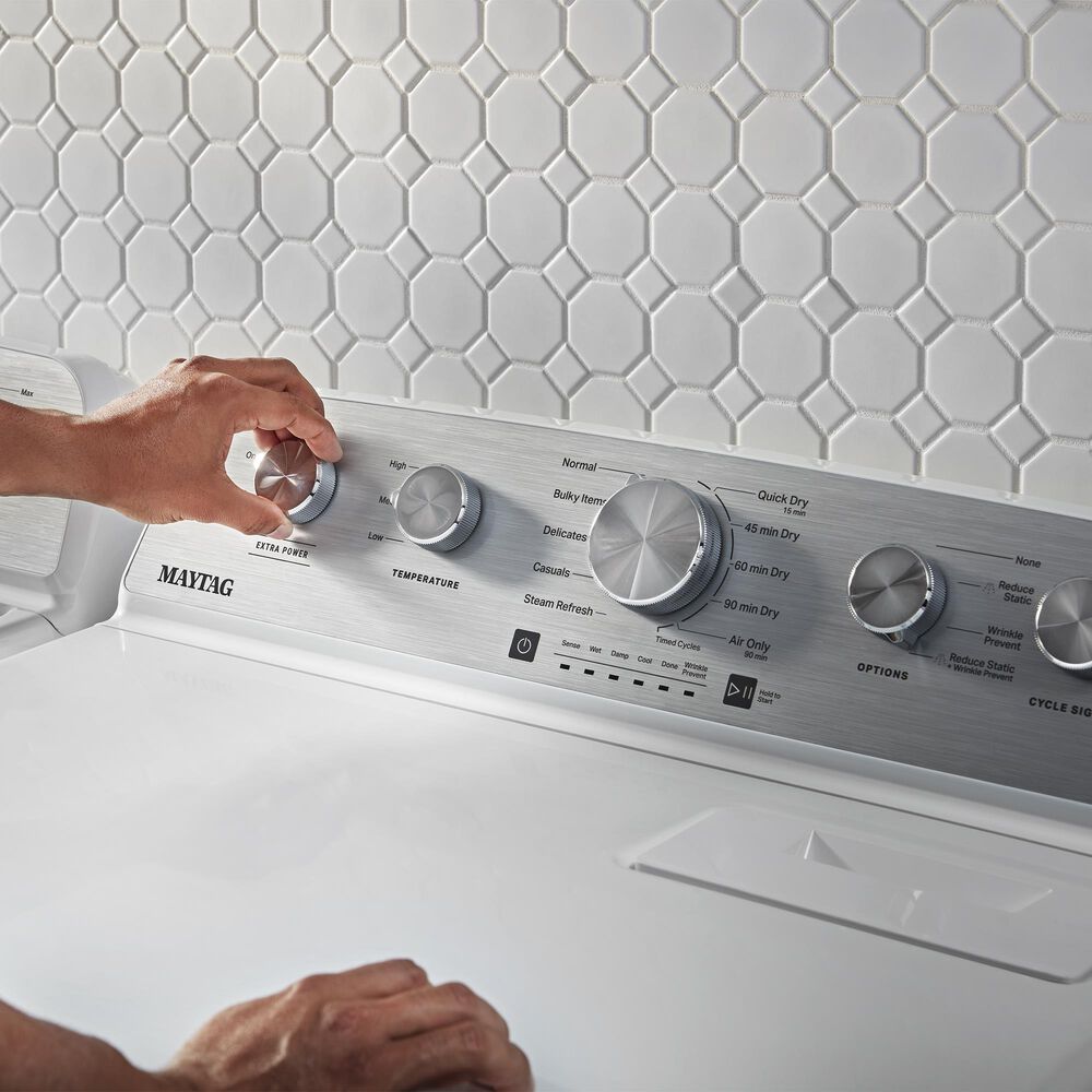 Maytag 7 Cu. Ft. Gas Dryer with Steam in White, , large