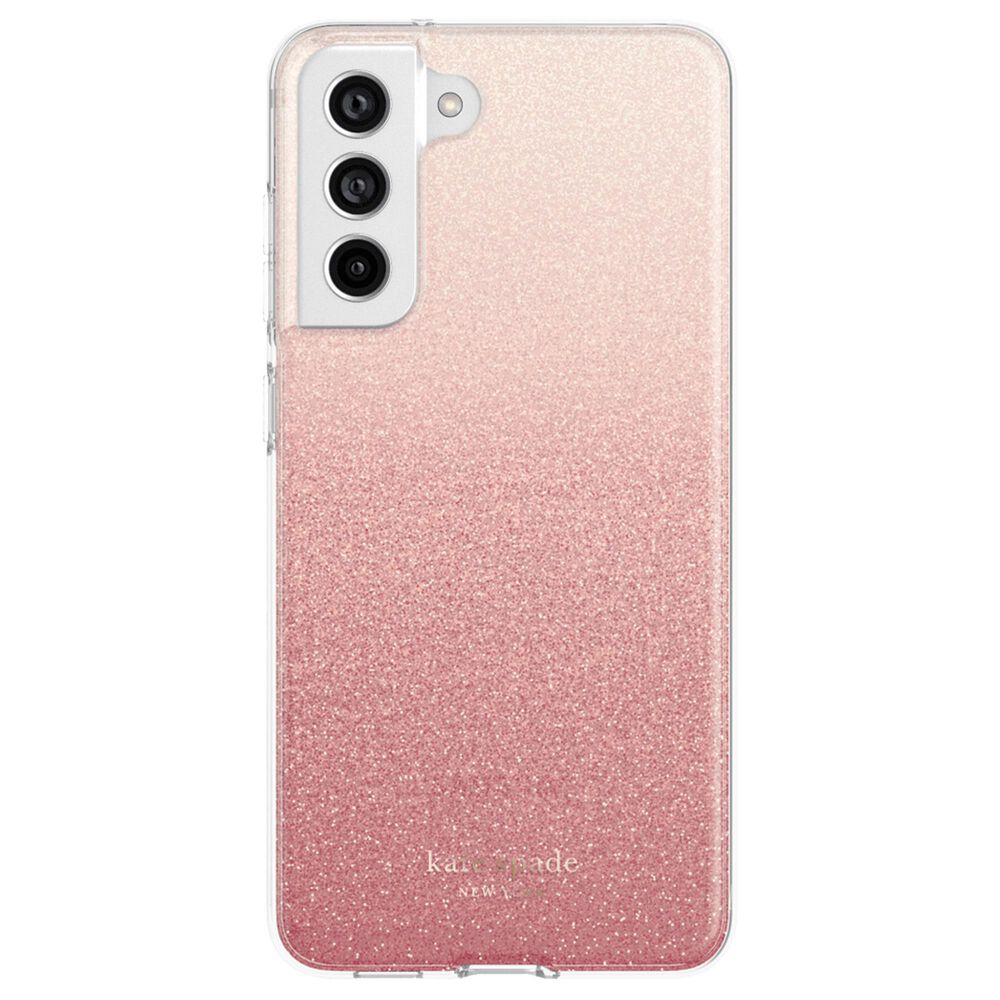 Kate Spade New York Hardshell Case for Samsung Galaxy S21 FE 5G in Glitter Ombre Sunset Pink, , large