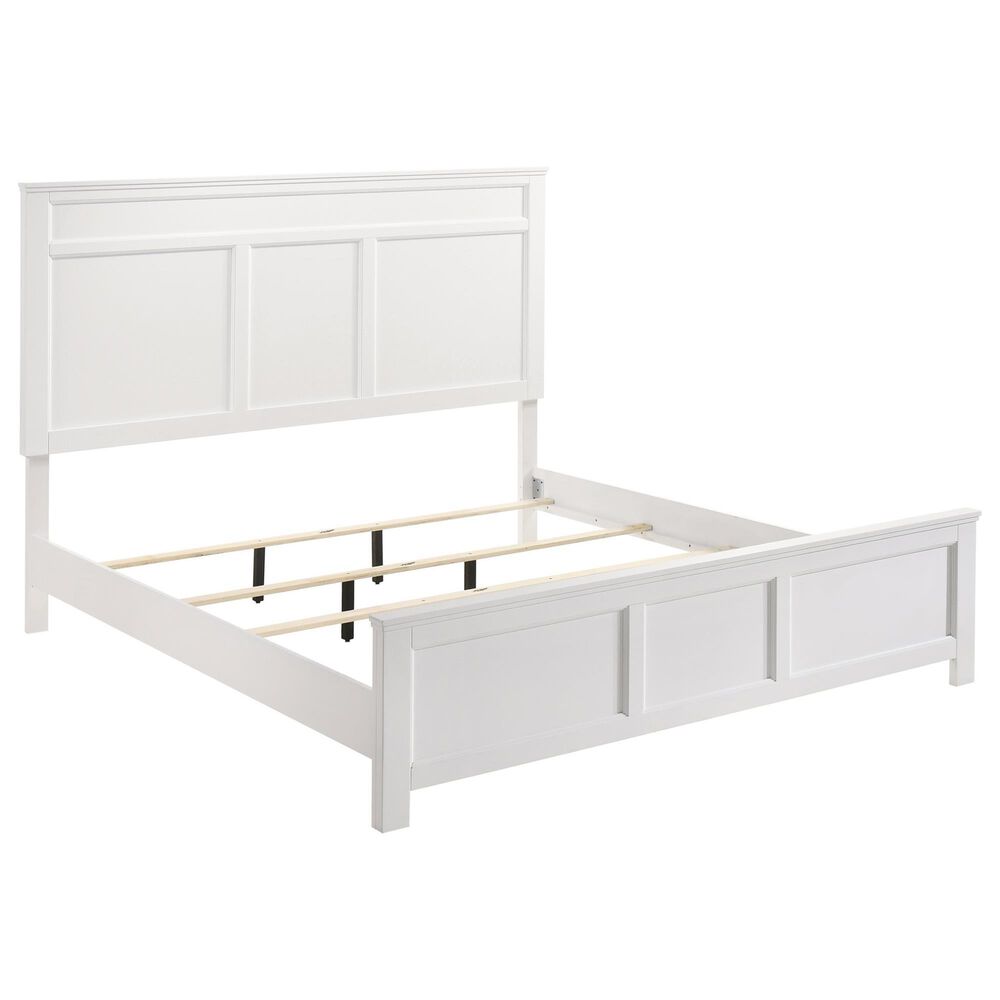 New Heritage Design Andover King Panel Bed in White, , large