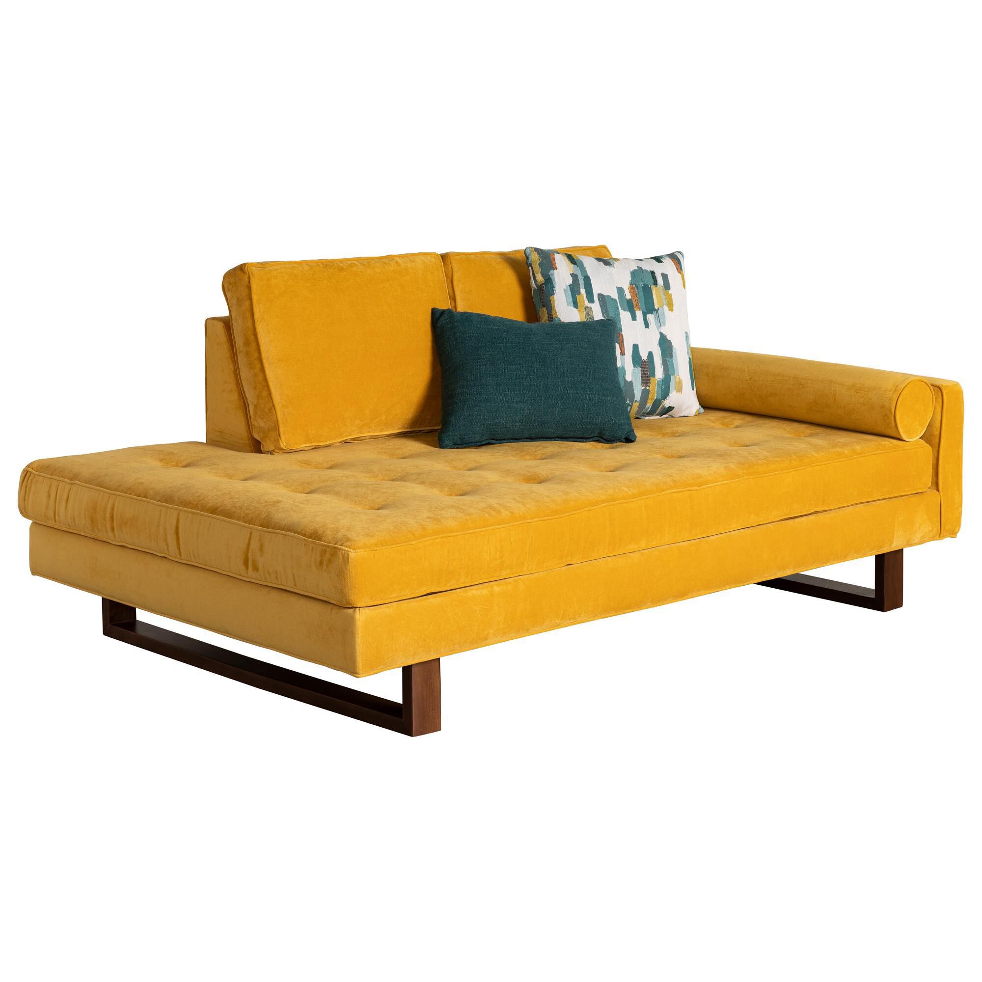 Yellow chaise shop