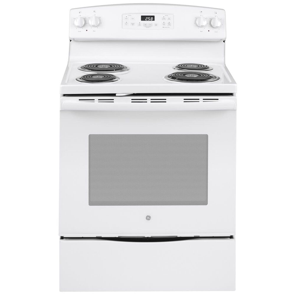 GE Appliances 30" Free-Standing Self-Clean Electric Range in White, , large