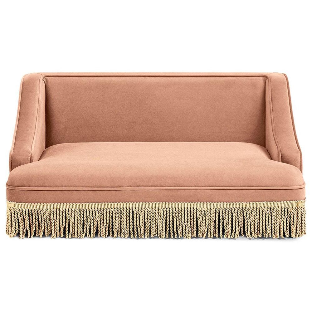 Jennifer Taylor Home Duchess 33" Medium Princess Pet Bed Sofa with Fringe Skirt in Peach Orange, , large