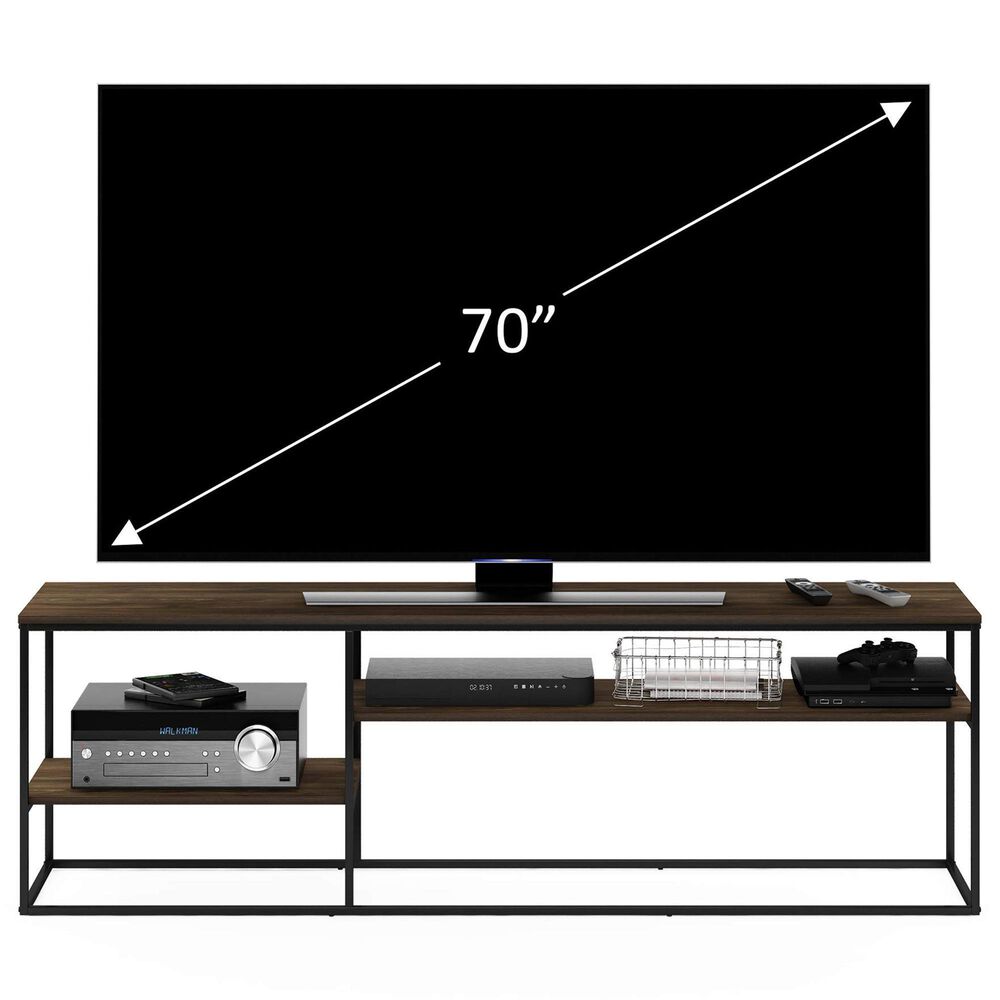 HOMLUX 70" TV Stand with 2 Open Storage Shelves in Columbia Walnut, , large