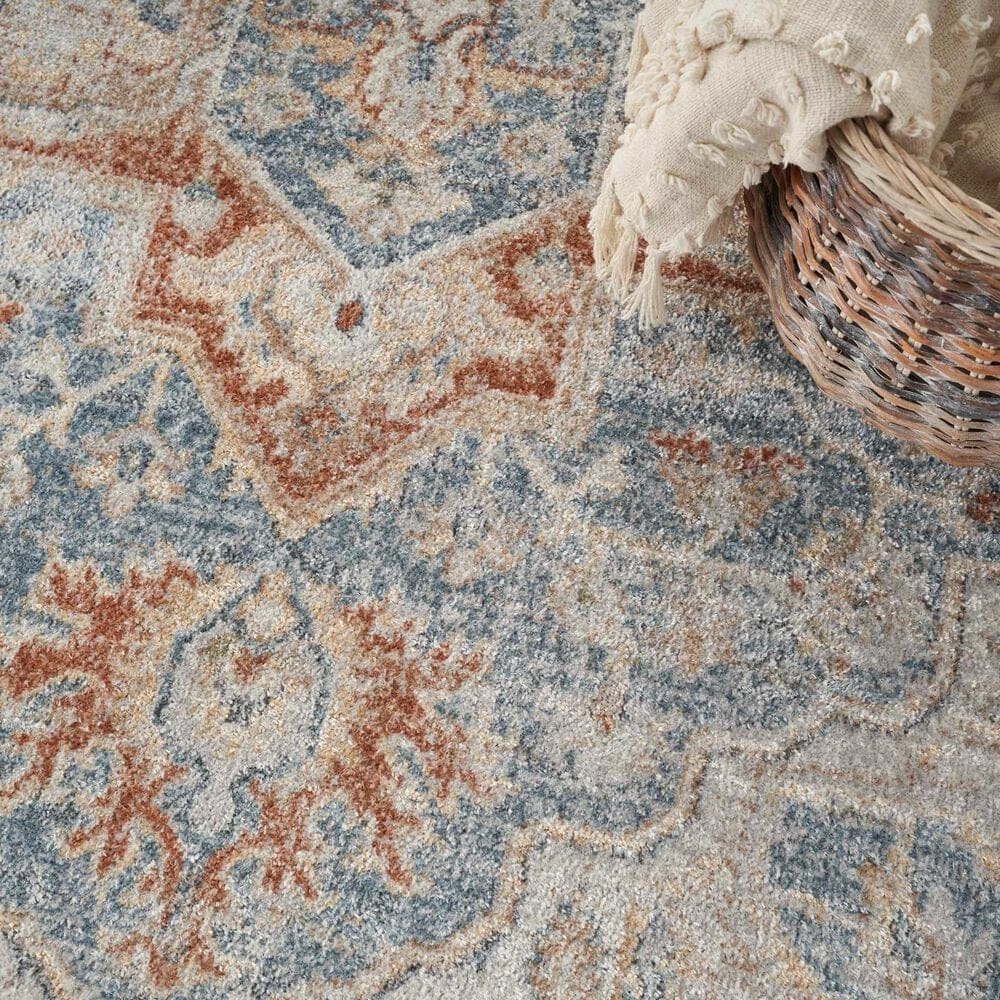 Nourison Astra Machine Washable ASW12 7&#39;10&quot; x 10&#39; Denim and Multicolor Area Rug, , large