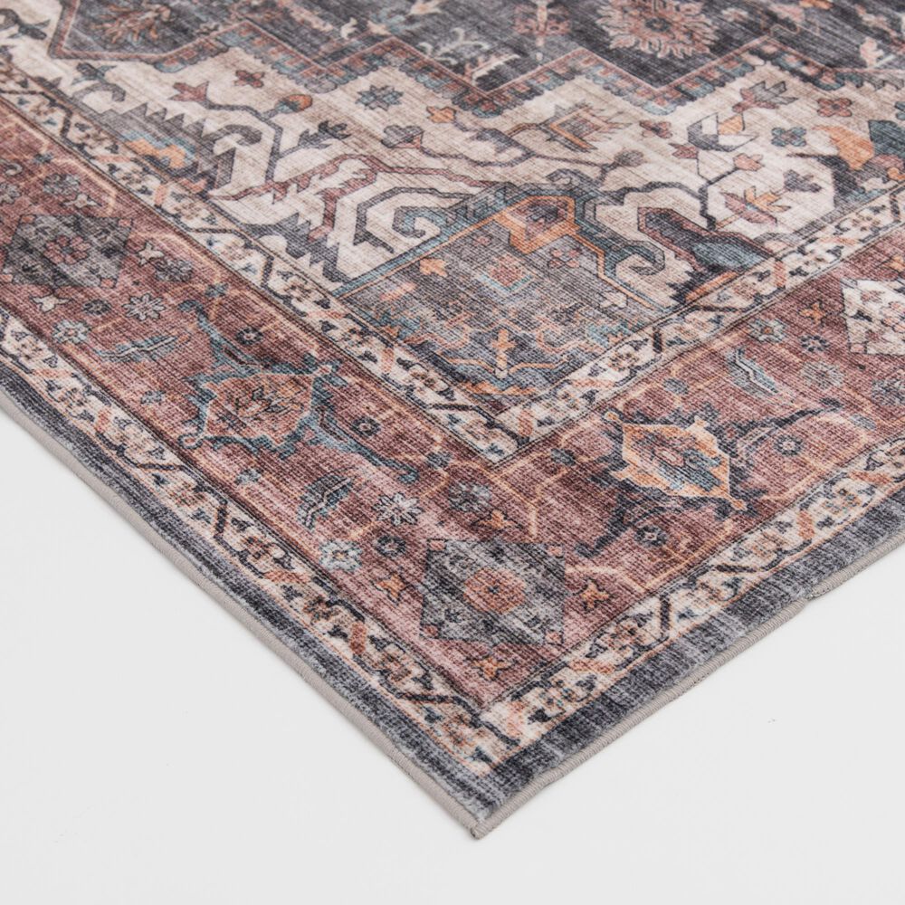 Central Oriental Rugease Chantal 5&#39; x 7&#39; Rust and Dark Grey Area Rug, , large