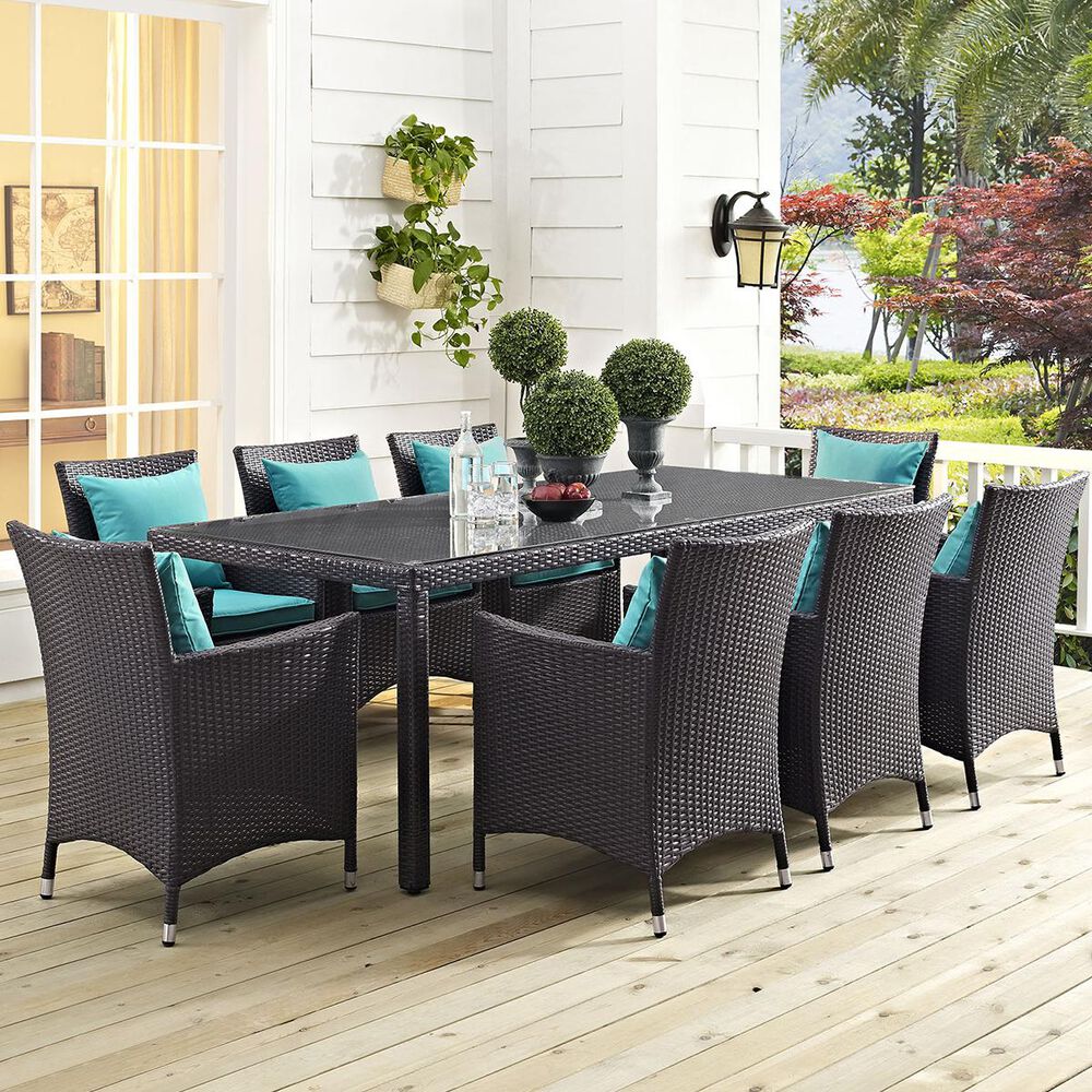Modway Convene 82" Outdoor Patio Dining Table in Espresso, , large