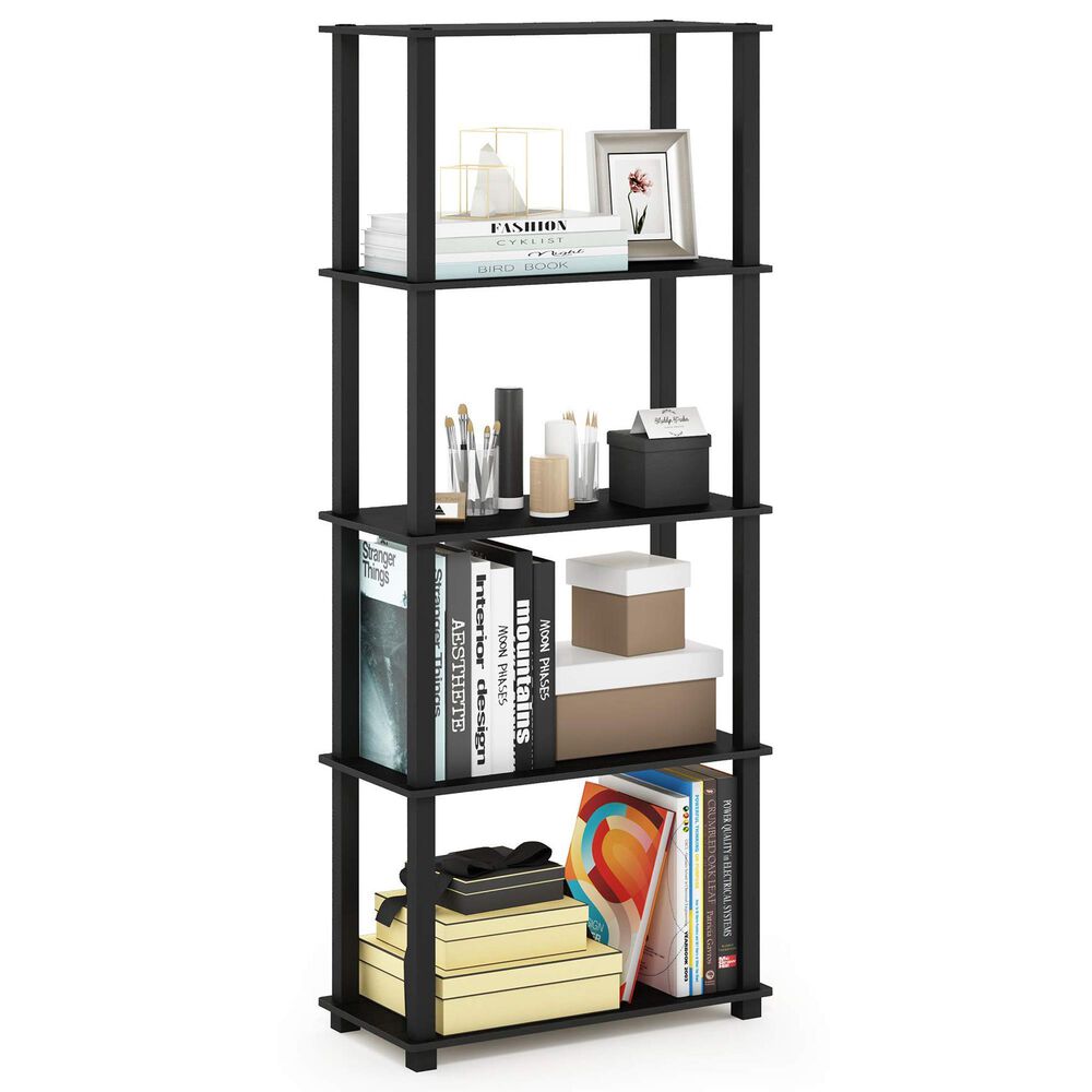HOMLUX 5-Tier Display Rack in Americano and Black, , large