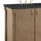 James Martin Kinnsden 72" Double Bathroom Vanity in Weathered Oak with 3 cm Charcoal Soapstone Silestone Top and Rectangular Sinks, , large