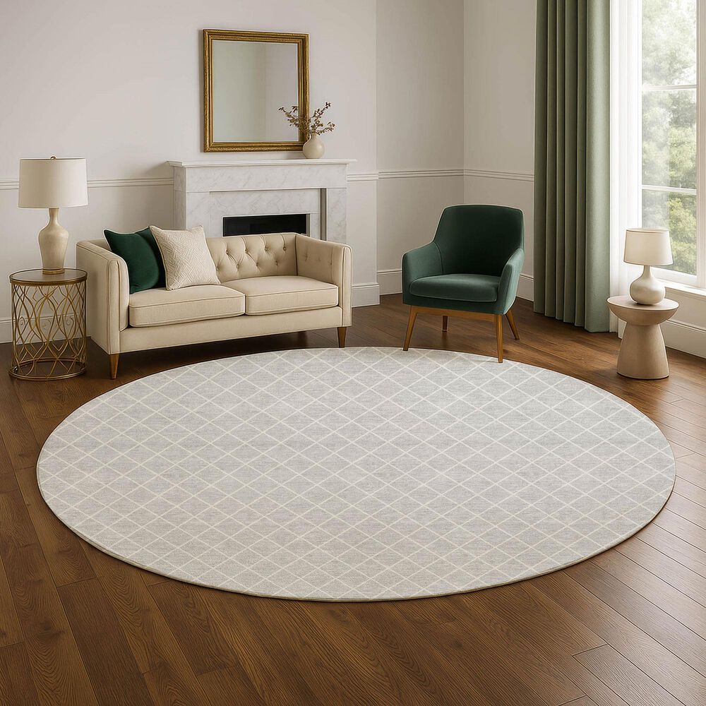 Dalyn Rug Company The Reserve TR15 Silver 8&#39; Round Indoor/Outdoor Area Rug, , large