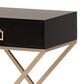 Baxton Studio Patricia 1-Drawer End Table in Black and Brass, , large