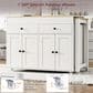 HOMLUX 75" Kitchen Island with Extendable Dining Table in White, , large