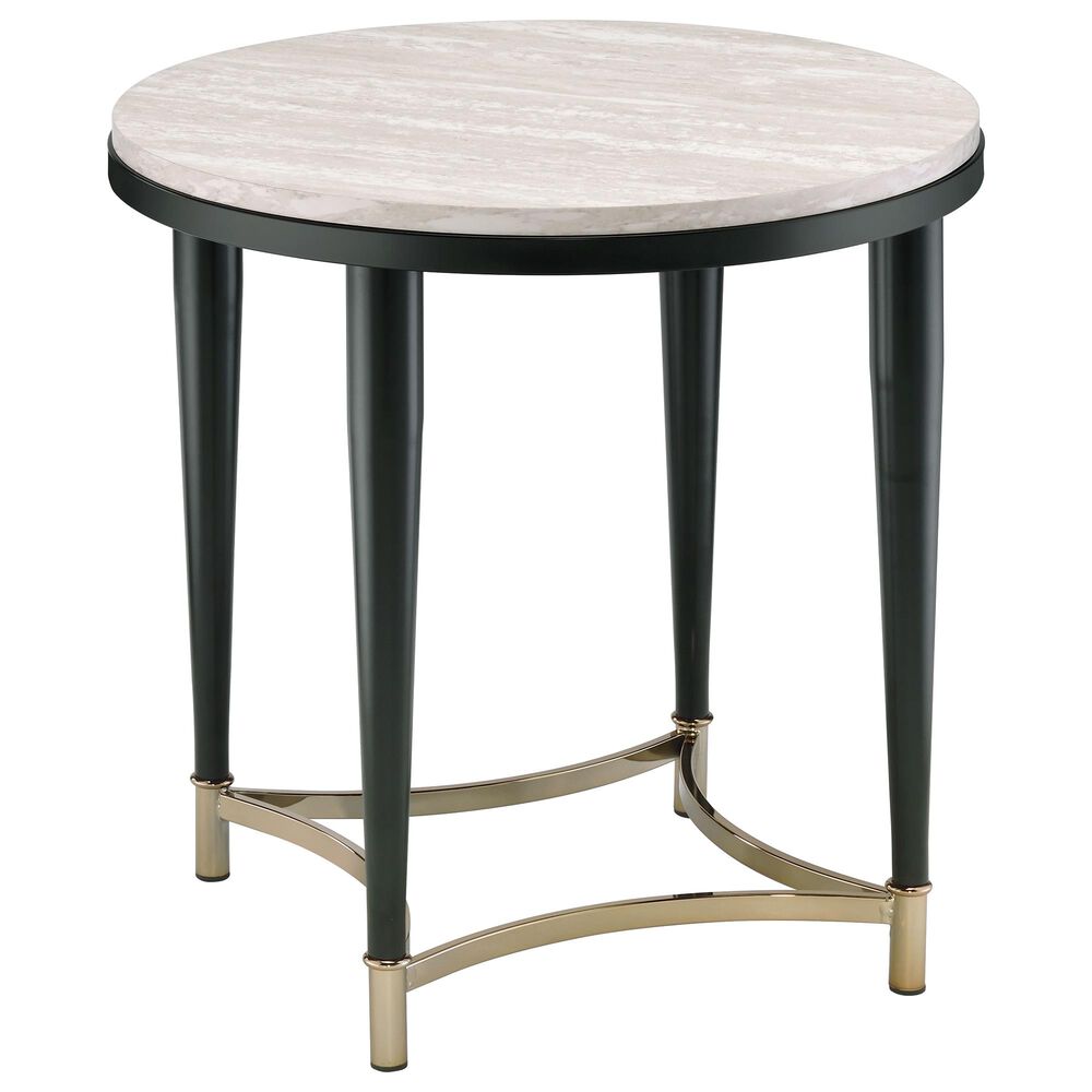 Gunnison Co. Ayser End Table in White Washed/Black, , large