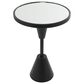 Maple and Jade Accent End Table with Pedestal Base and Mirrored Glass Top in Black, , large